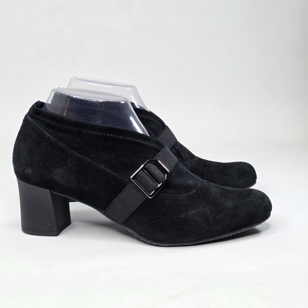 Brunate Women's‎ Heels Size 7.5 EU 38 Black Suede Slip On Classic Shoes Italy